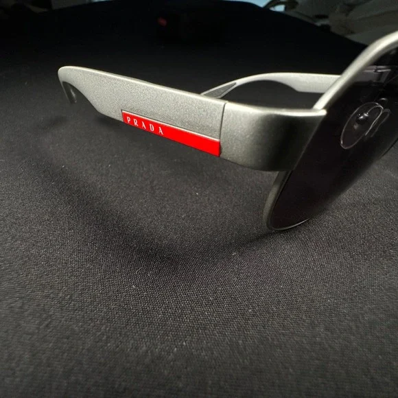 Prada Polarized Sunglasses Frame Men Silver Linnea‎ Rossa SPS 57U 449-5W1 Italy